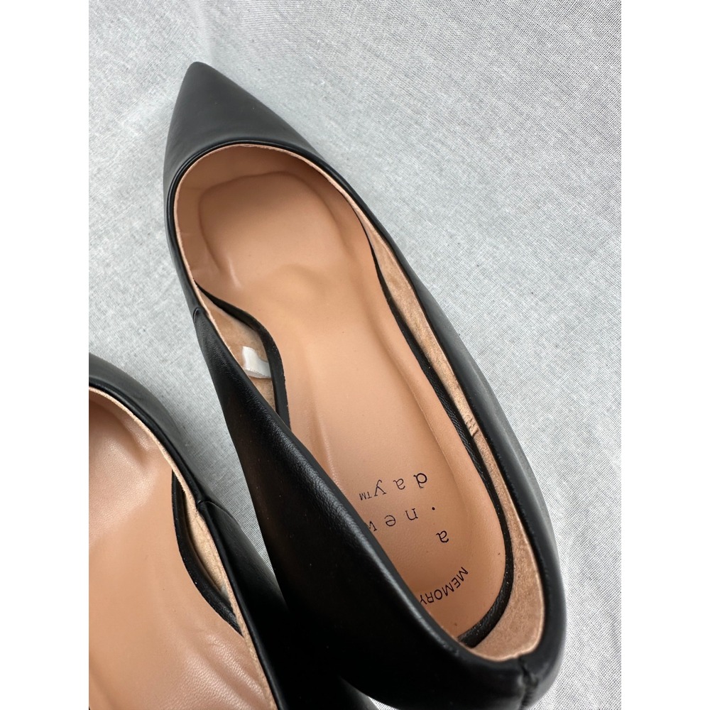A New Day Womens Black Pointed Toe Pumps Memory Foam Stiletto Heels 9.5 - Picture 8 of 8
